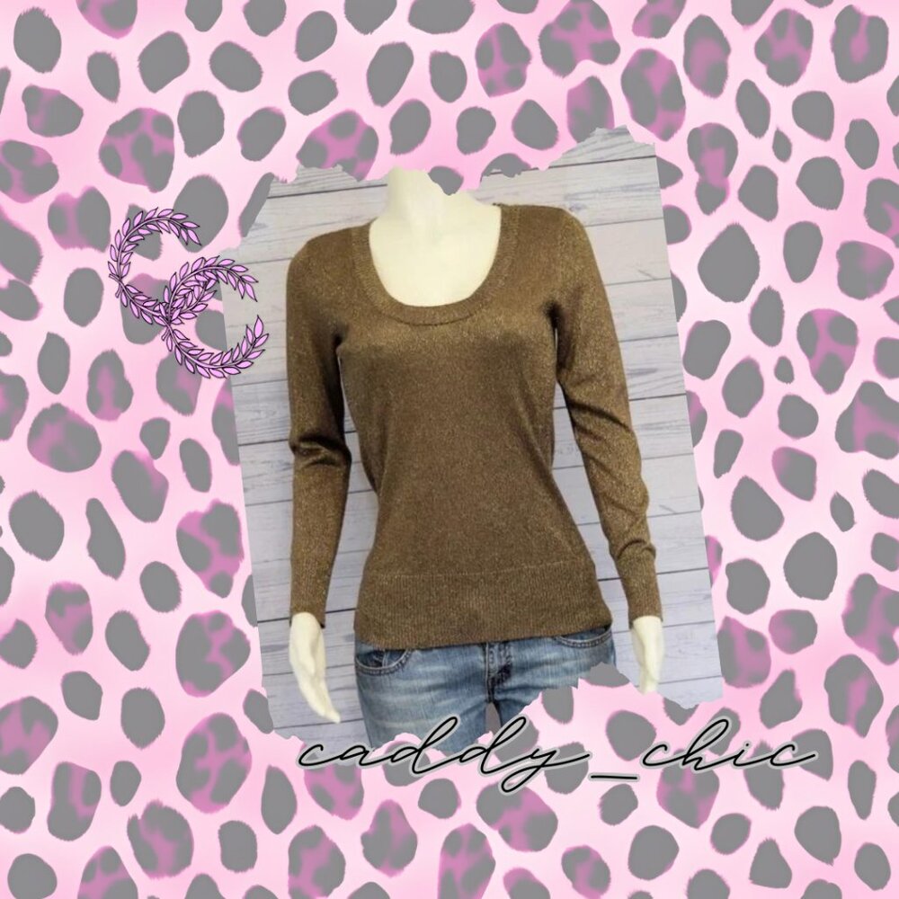 Gorgeous Brown Sweater with Metallic Gold Thread ✨